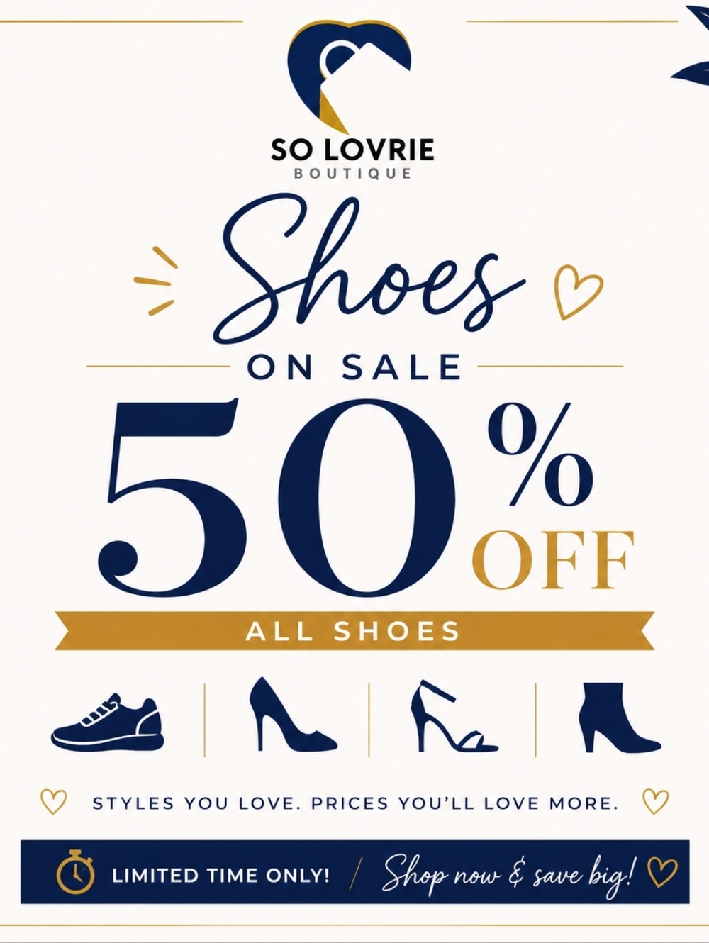 50% OFF SALE 🎉  ALL Shoes